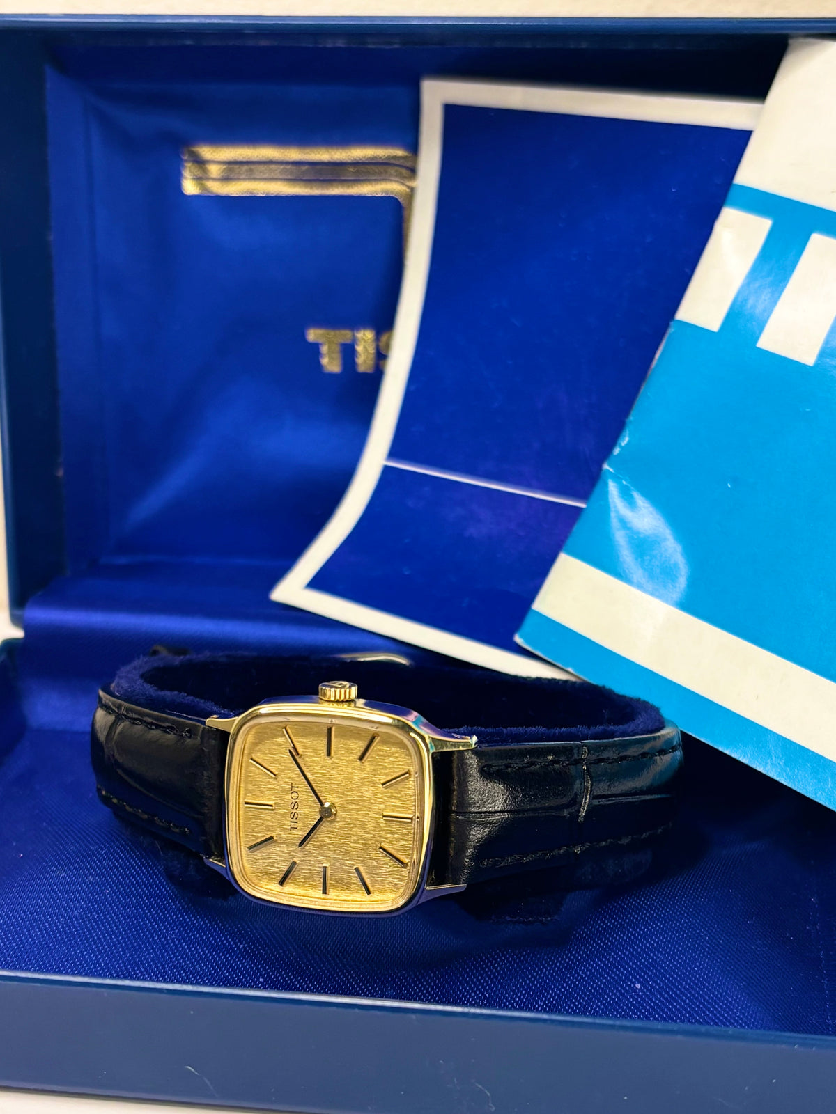 TISSOT Ladies Vintage 1970’s *+BOX&PAPERS* Manual Gold Square Dress Watch