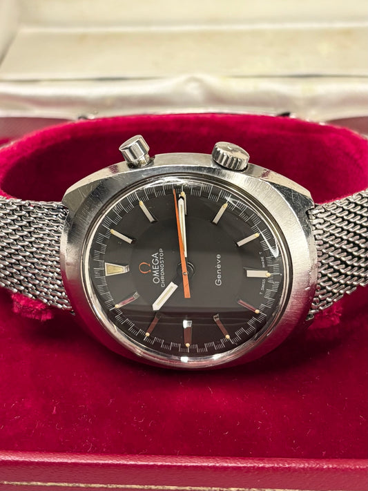 OMEGA Geneve Chronostop *+BOX* Vintage 1960’s Men’s Manual Silver Watch - 145.009