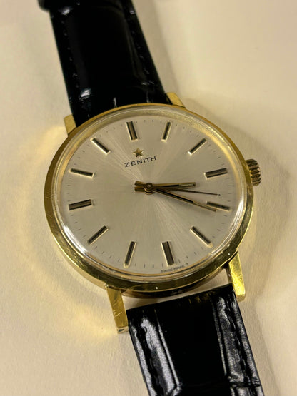 Collectible Zenith 1968 men’s vintage timekeeper featuring sunburst dial and Swiss craftsmanship