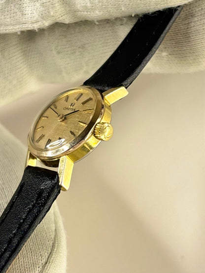 OMEGA Ladies Vintage 1960’s *+BOX* Linen Dial Manual Gold Dress Watch - 511.184