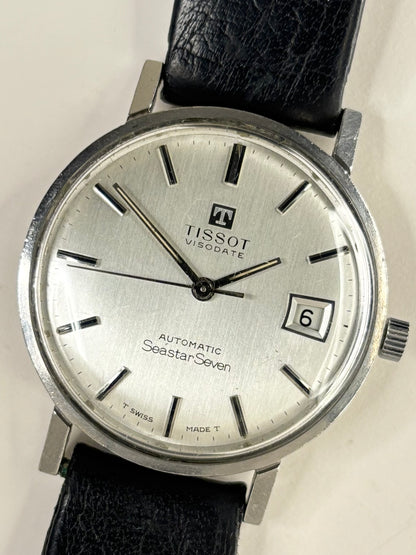TISSOT Visodate Seastar *+BOX* Vintage 1970’s Men’s Automatic Silver Dress Watch