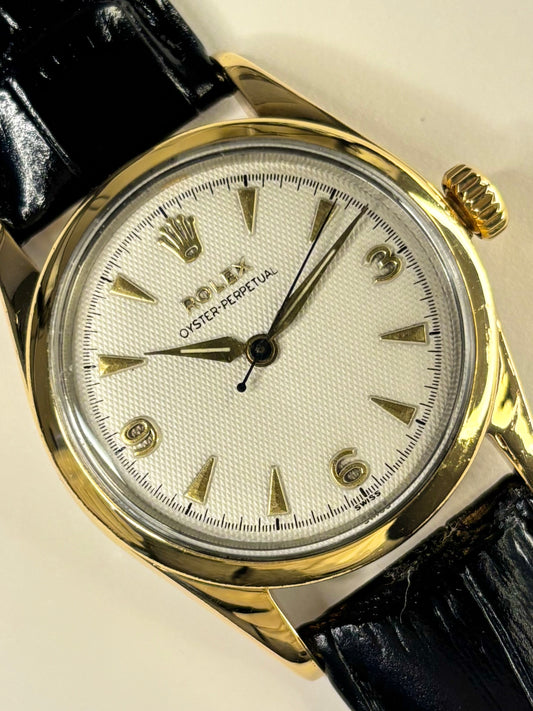 ROLEX Oyster Perpetual *RARE* ‘Semi-Bubble Back’ Vintage 1950’s Automatic Gold Dress Watch - 6285