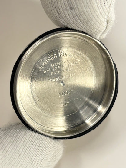 Caseback of Rolex Oyster-Perpetual vintage men’s watch ref. 5500 with automatic movement cal. 1500