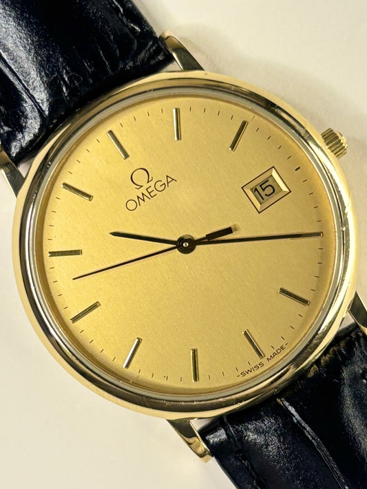 OMEGA De Ville *+PAPERS* Vintage Men’s Date Gold Dress Watch - 396.1012