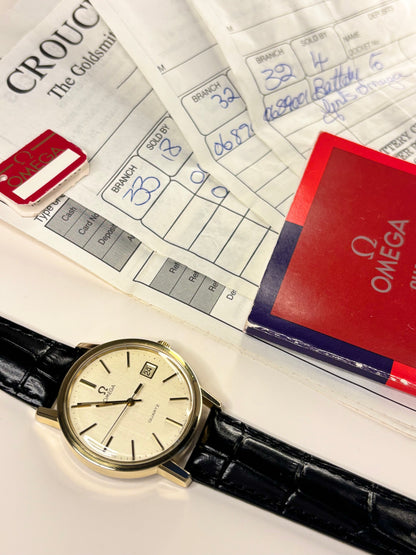 Omega Vintage 1970’s *+Papers* Men’s Quartz Date Gold Dress Watch - 196.0160 Cal. 1342