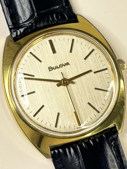 Authentic Bulova vintage 1960s men’s gold dress timekeeper excellent condition
