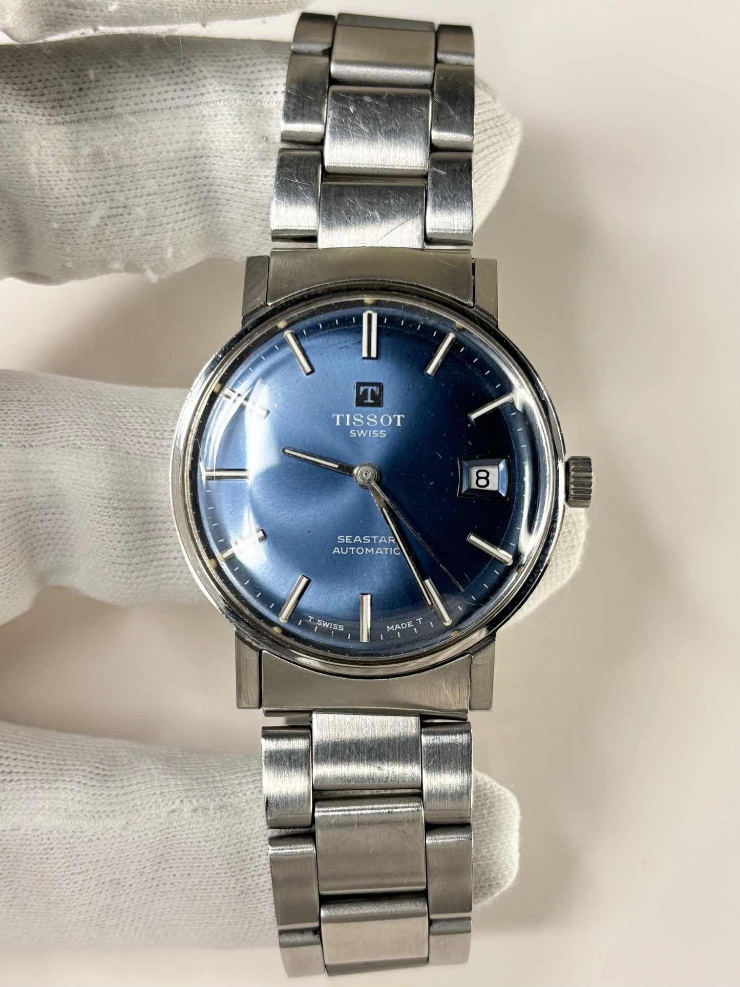 Tissot Seastar *BOXED* Vintage 1970’s Men’s Blue Dial Date Automatic Dress Watch