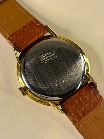 J W Benson Vintage 1950’s Men’s Manual Sunburst Dial Gold Dress Watch