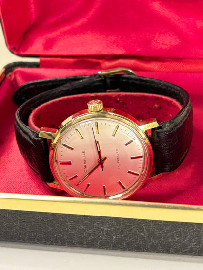 Authentic 1974 Caravelle vintage timekeeper gold plated dress watch