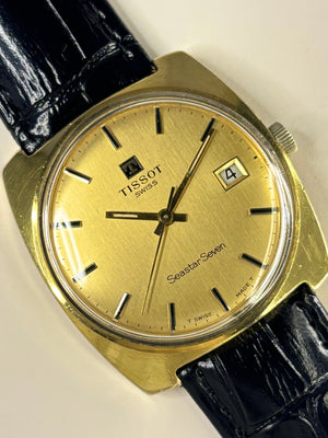 TISSOT Seastar Seven Vintage 1970’s Men’s Manual Date Gold Dress Watch