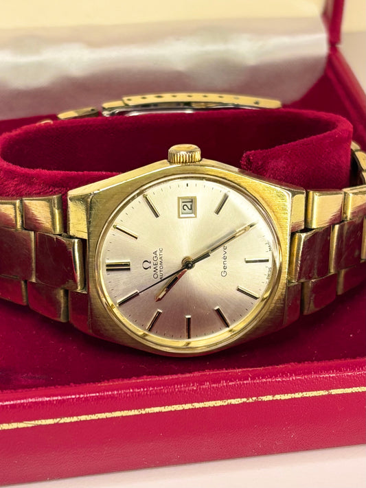 OMEGA Geneve *+BOX* Vintage 1970’s Men’s Automatic Date Gold Watch - 166.0099