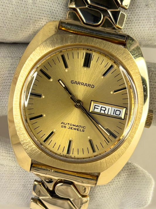 GARRARD Vintage 1970’s Men’s Automatic Day Date Gold Watch