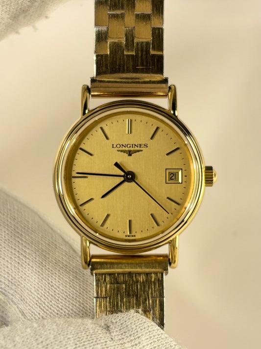 LONGINES Ladies *+PAPERS* Vintage 1990’s Quartz Date Gold Watch - L4.136.2