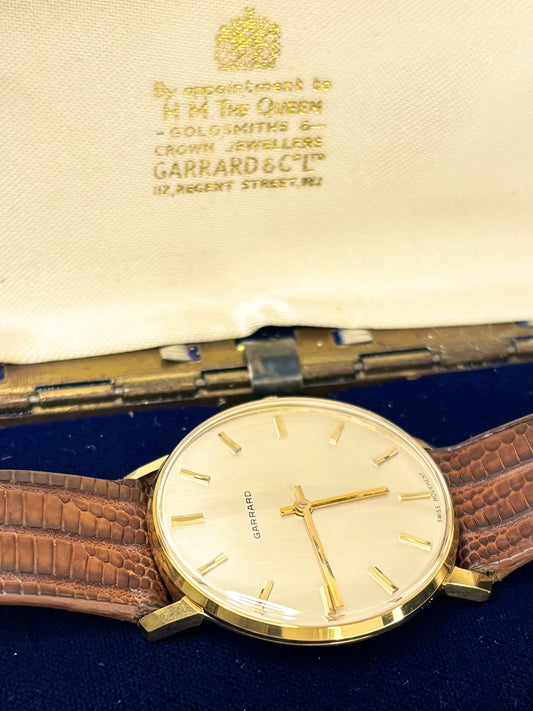 GARRARD Vintage 1970’s *+BOX* Men’s Manual Gold Dress Watch