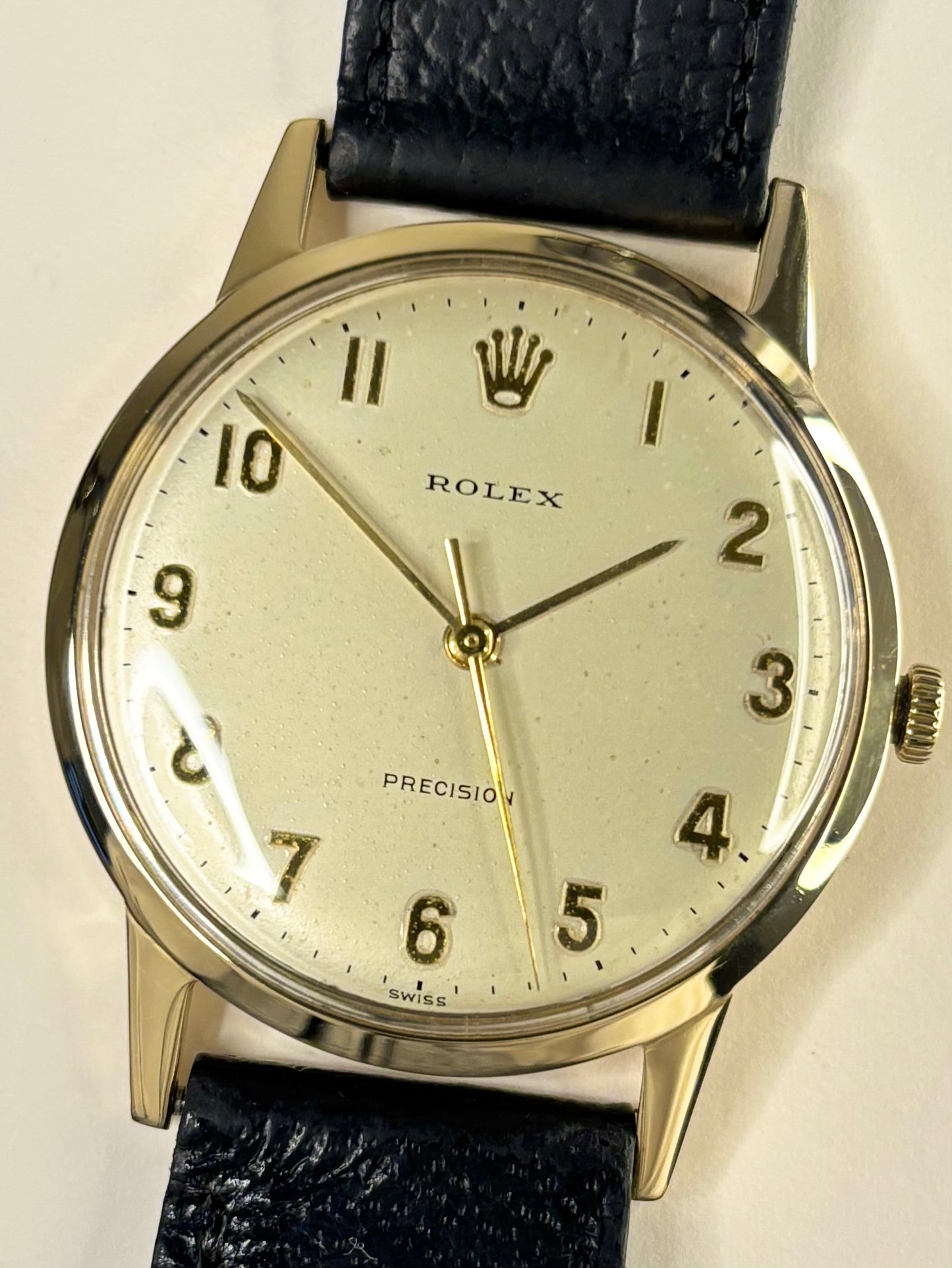 ROLEX Precision 9ct Gold *+BOX* Vintage 1950’s Men’s Manual Dress Watch - 12865