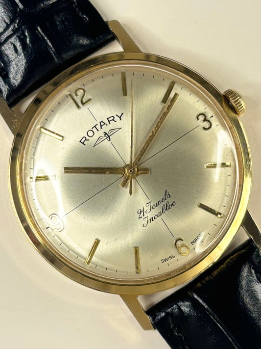 ROTARY Vintage 1960’s Men’s Manual Crosshair Gold Dress Watch