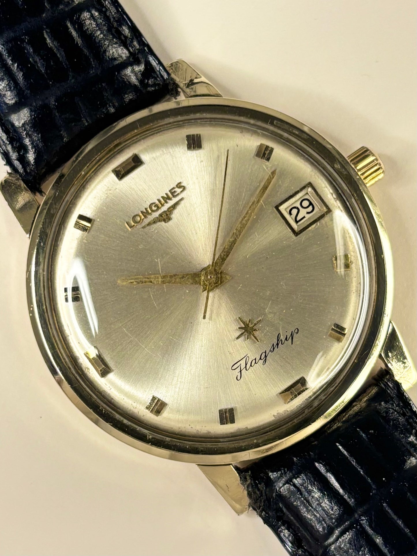 Longines Flagship 10K Gold Filled Vintage 1960’s Men’s Date Gold Dress Watch