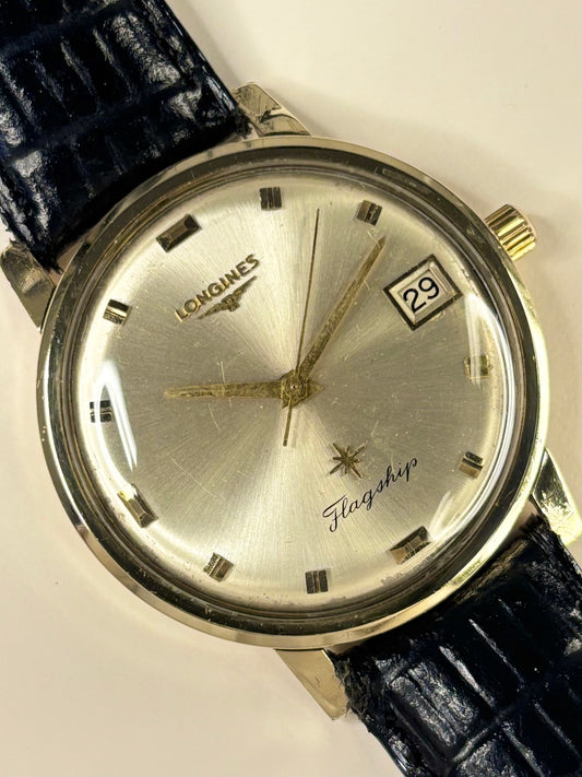 Longines Flagship 10K Gold Filled Vintage 1960’s Men’s Date Gold Dress Watch