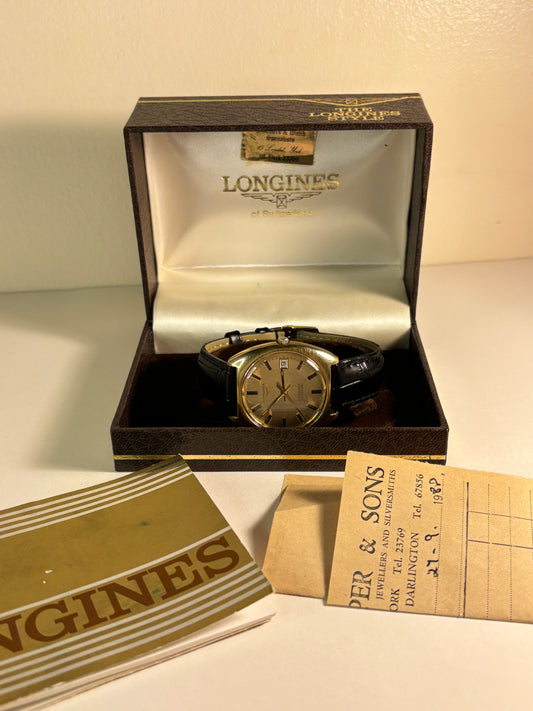 Longines Conquest Gold Plated Automatic Date Watch L633.1 with Papers and Box