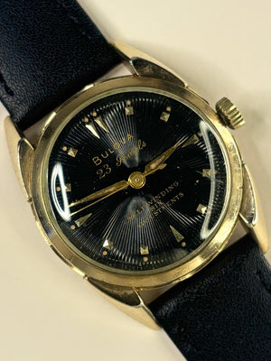 BULOVA Vintage *RARE* 1950’s Men’s Automatic Black Dial Gold Dress Watch