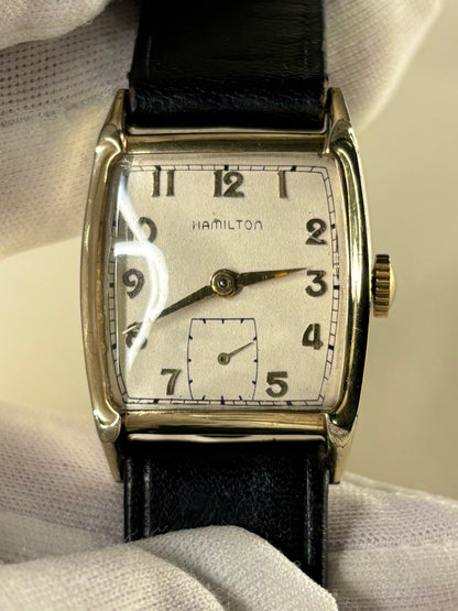 Hamilton 10K Gold Filled Vintage 1950’s Men’s Manual Tank Watch - 747