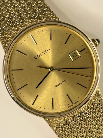 ZENITH Vintage 1970’s *+BOX* Men’s Date Gold Bracelet Watch