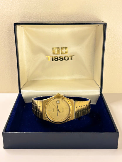 Tissot Seastar *BOX&PAPERS* Vintage 1980’s Men’s Quartz Date Gold Dress Watch