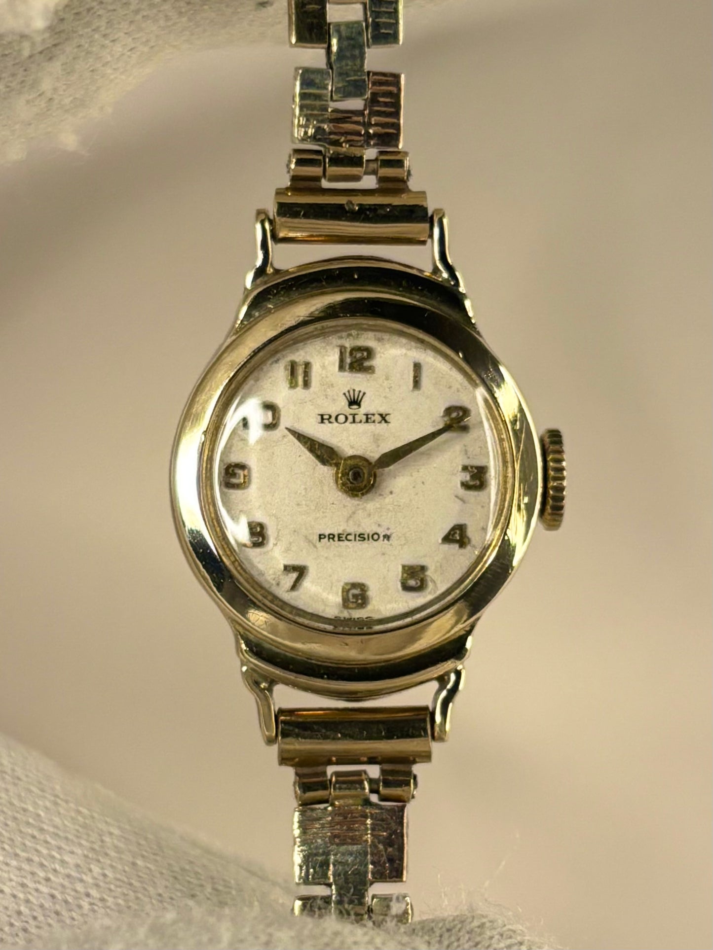 1950s Rolex ladies manual wind watch gold case and bracelet Precision collection