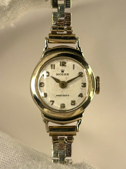 1950s Rolex ladies manual wind watch gold case and bracelet Precision collection