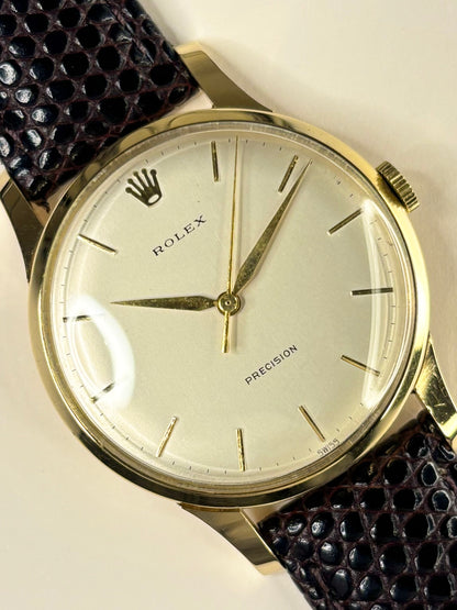 ROLEX Precision 18ct Gold *+BOX&PAPERS* Vintage 1960’s Manual Men’s Dress Watch