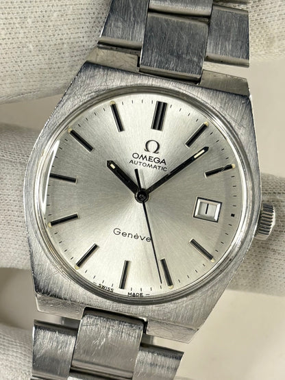 OMEGA Geneve Vintage 1970’s *+BOX&PAPERS* Automatic Men’s Date Silver Watch - 166.099