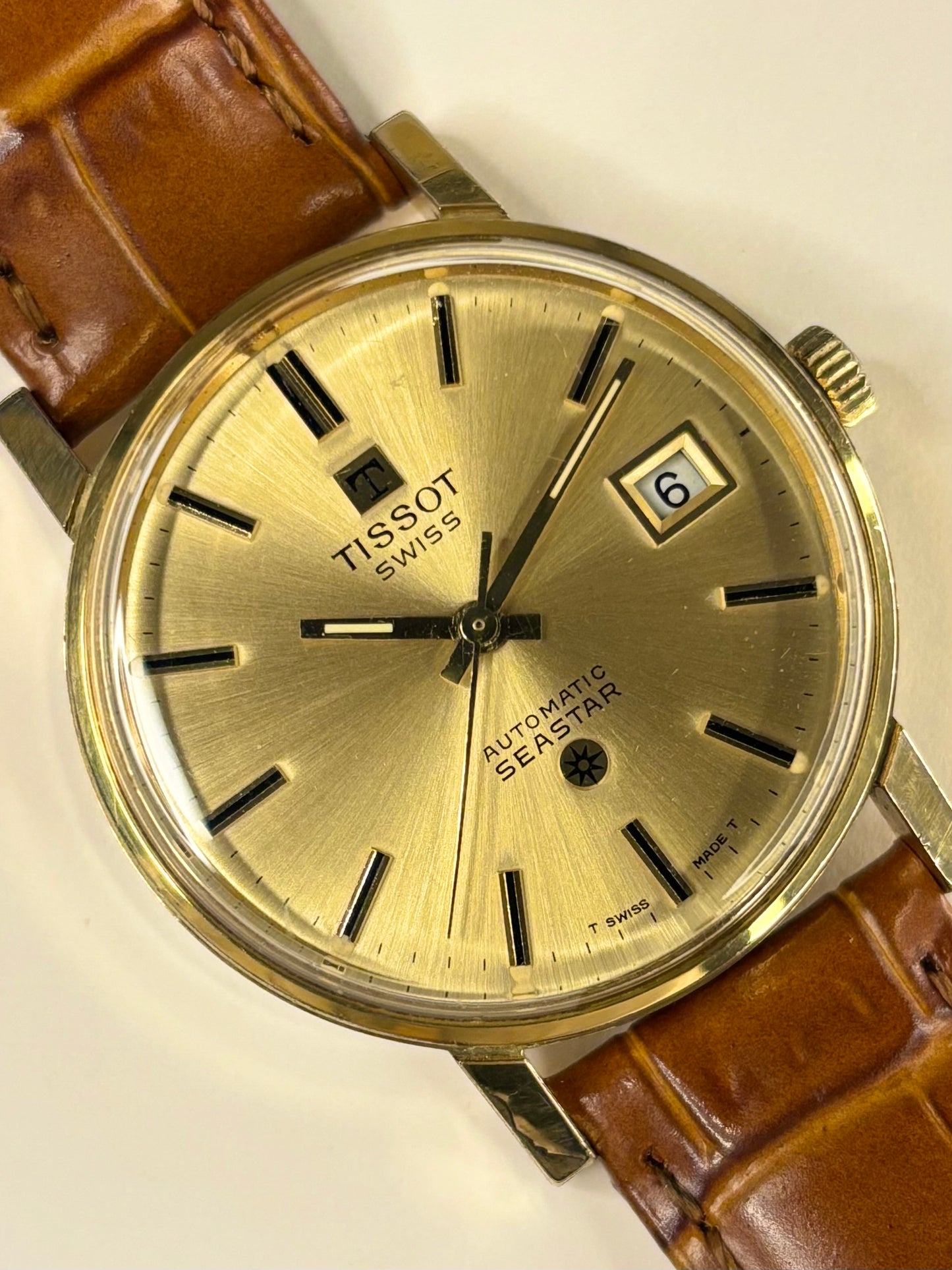 TISSOT Seastar Vintage 1970’s Men’s Automatic Date Gold Dress Watch - 44521-3