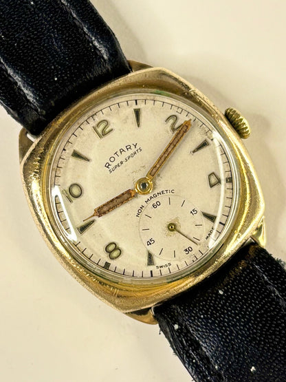 Luxury vintage Rotary dress watch for men, premium gold-plated case with elegant dial design, a refined handmade mechanical timepiece and reliable timekeeper