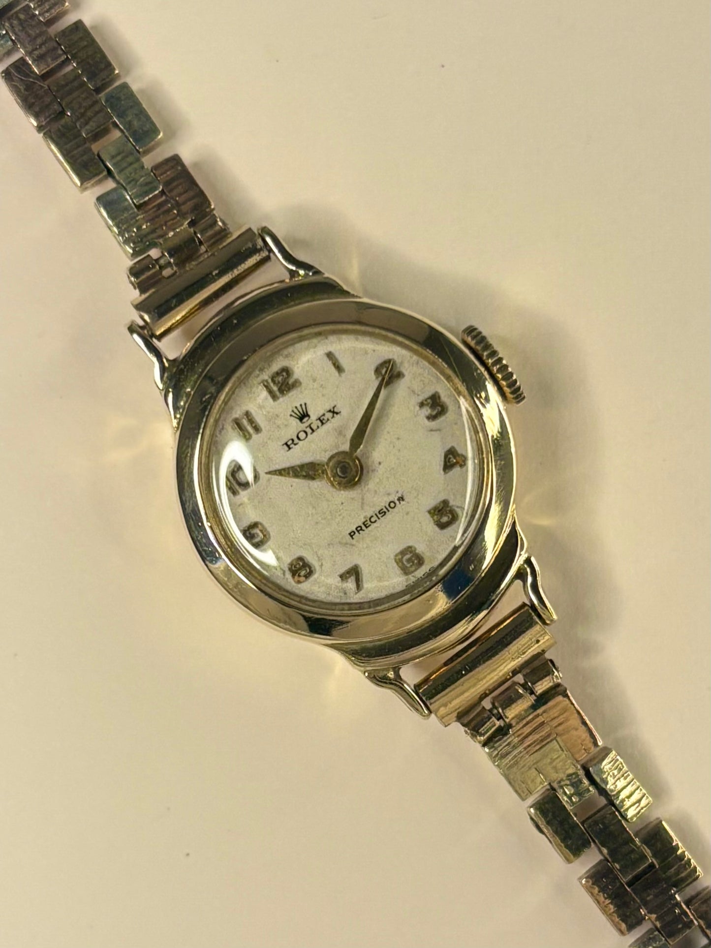 1950s Rolex ladies manual wind watch gold case and bracelet Precision collection