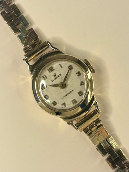 1950s Rolex ladies manual wind watch gold case and bracelet Precision collection