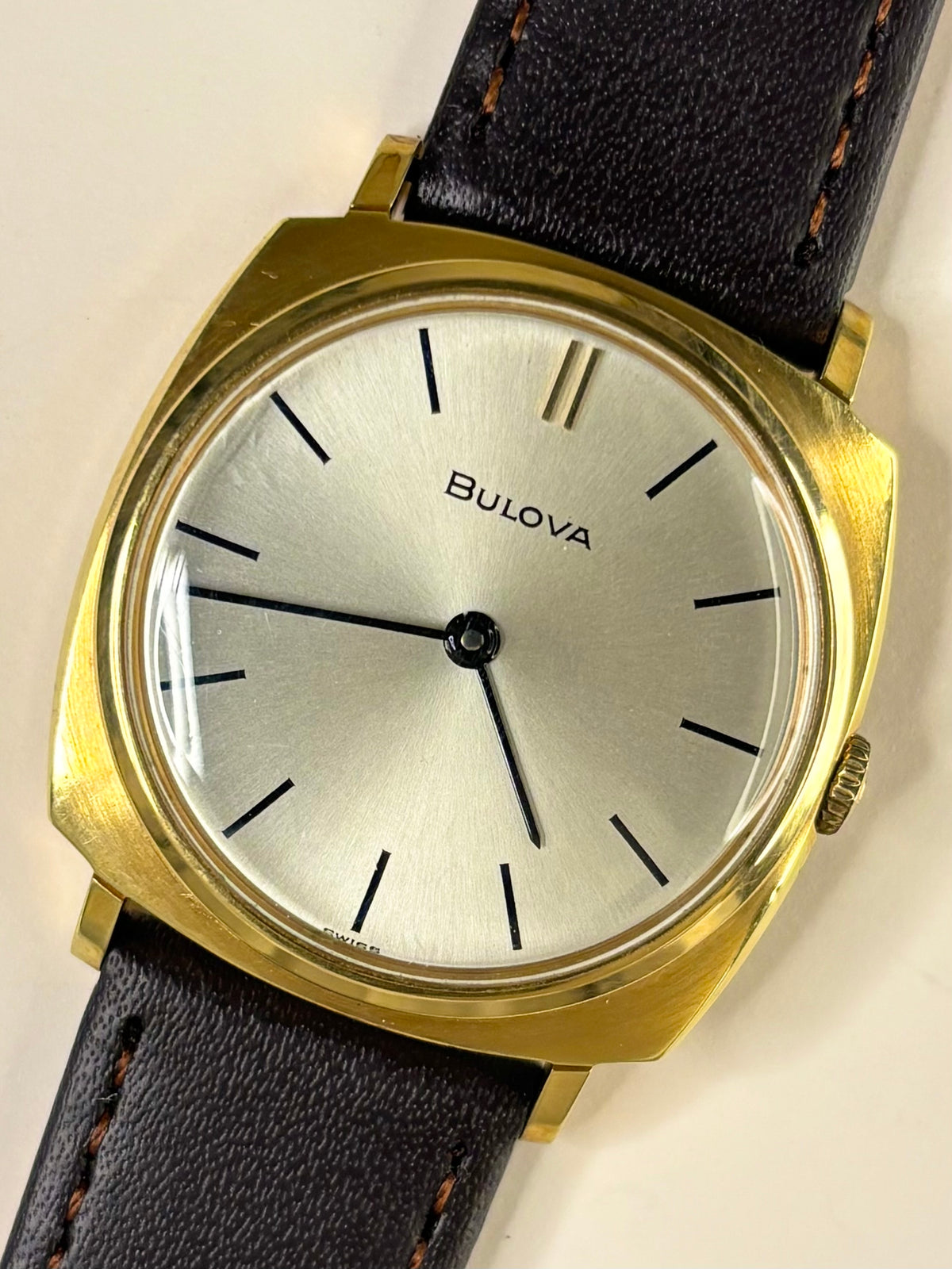 BULOVA Vintage *+BOX* 1960’s Men’s Manual Gold Cushion Dress Watch