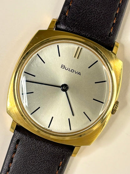 BULOVA Vintage *+BOX* 1960’s Men’s Manual Gold Cushion Dress Watch
