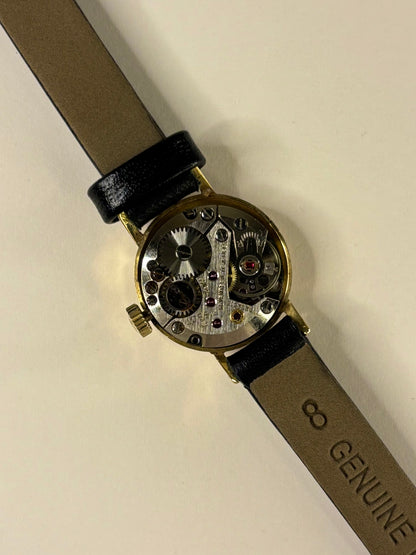 Detailed movement view of Tissot Ref. 17073-31 ladies 1957 vintage timekeeper calibre 709-1 manual