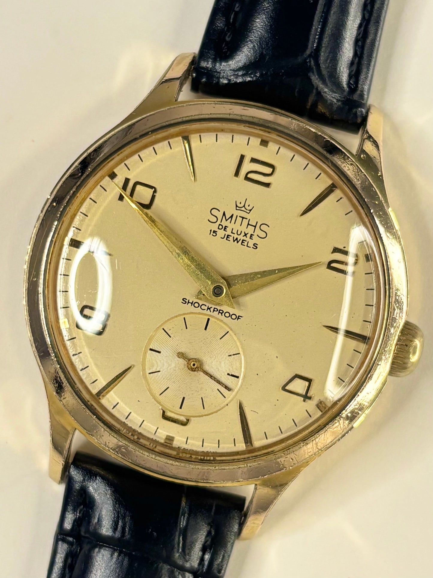 SMITHS De Luxe Vintage 1960’s Men’s Manual Sub-Seconds Gold Dress Watch
