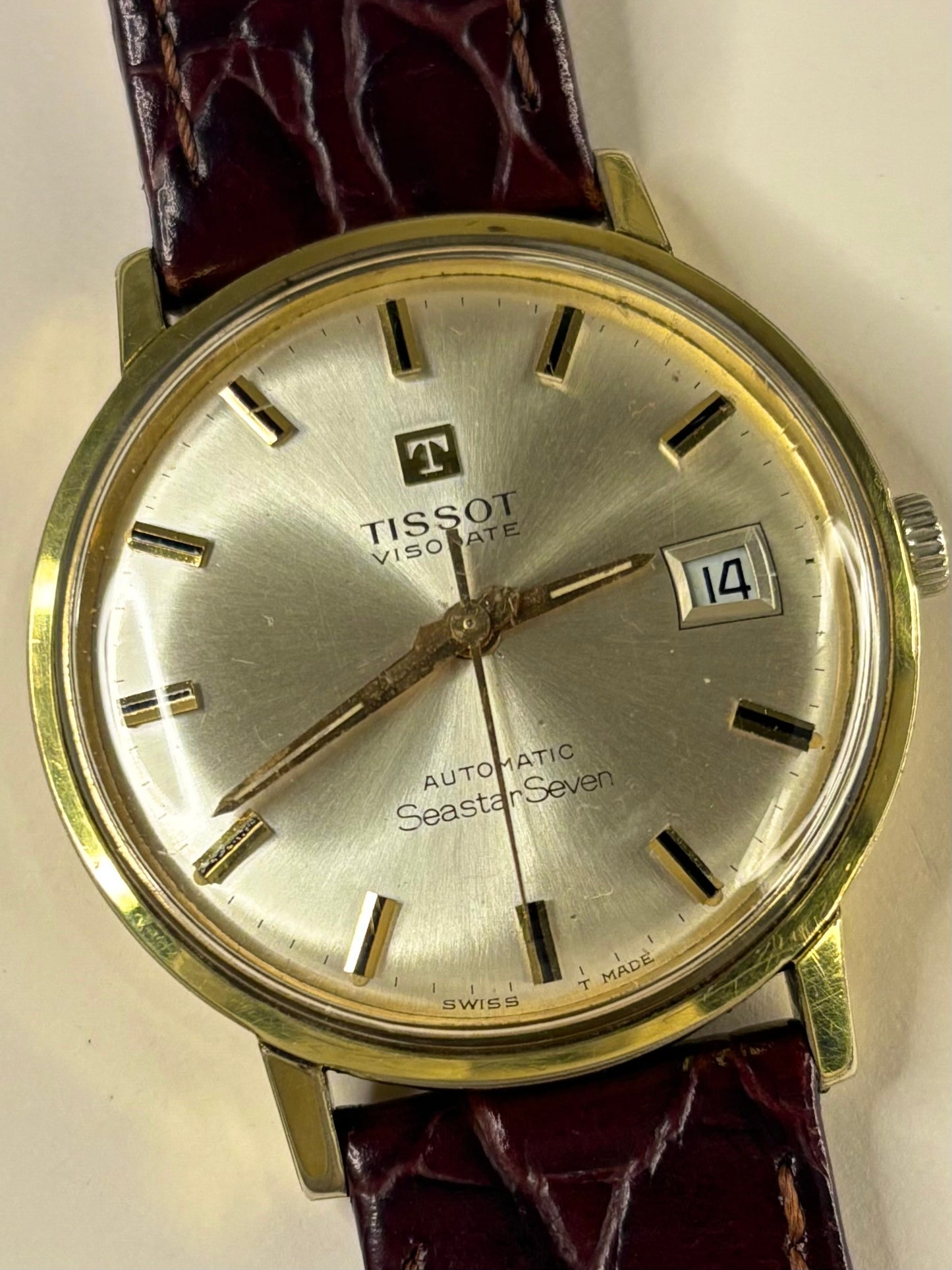 Tissot Visodate Vintage 1960’s Men’s Automatic Seastar Seven Date Gold Dress Wat