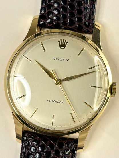 ROLEX Precision 18ct Gold *+BOX&PAPERS* Vintage 1960’s Manual Men’s Dress Watch