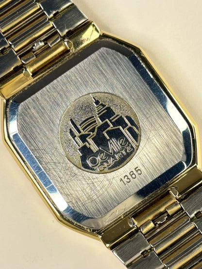 Omega De Ville ref. 1365 timekeeper — 1978 quartz movement, 30mm gold-plated case with polished caseback design