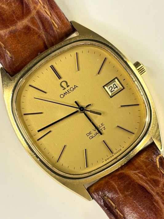 OMEGA De Ville Vintage 1970’s Men’s Quartz Date Gold Dress Watch - 192.0028