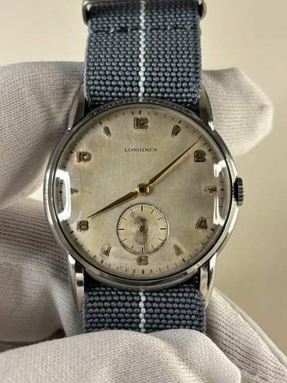 Longines Military Style Vintage 1940’s Men’s Sub-Seconds Manual Watch