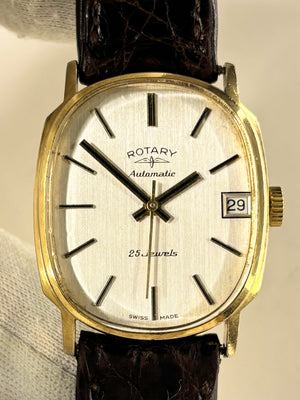 ROTARY Vintage 1970’s *+BOX* Men’s Automatic Date Gold Dress Watch