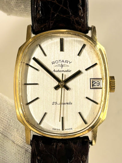 ROTARY Vintage 1970’s *+BOX* Men’s Automatic Date Gold Dress Watch