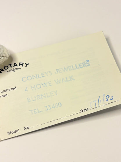 ROTARY Ladies Tigers-Eye *+PAPERS* Vintage 1970’s Manual Gold Bracelet Watch