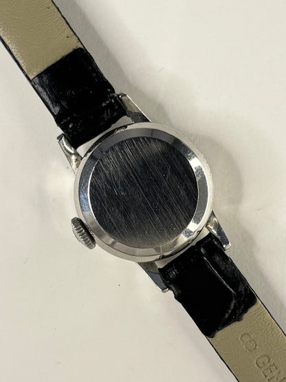 OMEGA Ladies Vintage 1970’s Manual Silver Diamond Bezel Cocktail Watch