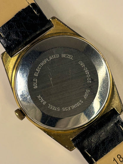 ZENITH Vintage 1980’s Men’s Black Dial Date Gold Dress Watch