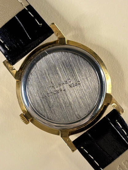 Smiths Linen Dial Vintage 1960’s Men’s Gold Dress Watch